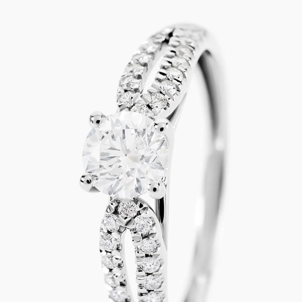Bague Solitaire Stockholma Platine Blanc Diamant