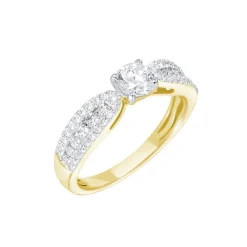 Bague Solitaire Stockholm Or Jaune Diamant Synthetique