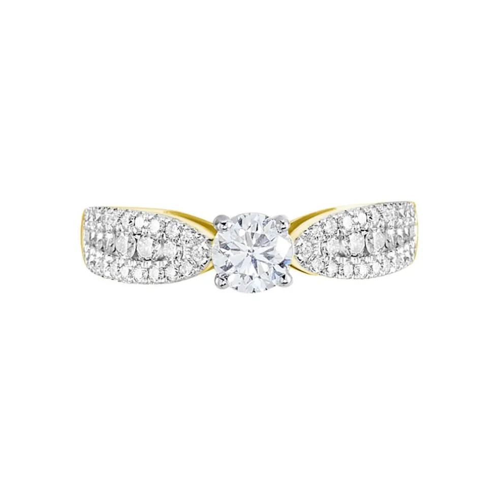 Bague Solitaire Stockholm Or Jaune Diamant Synthetique