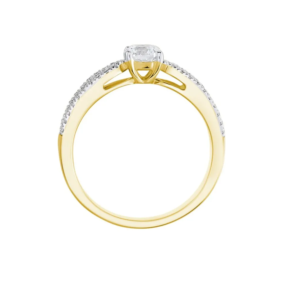 Bague Solitaire Stockholm Or Jaune Diamant Synthetique