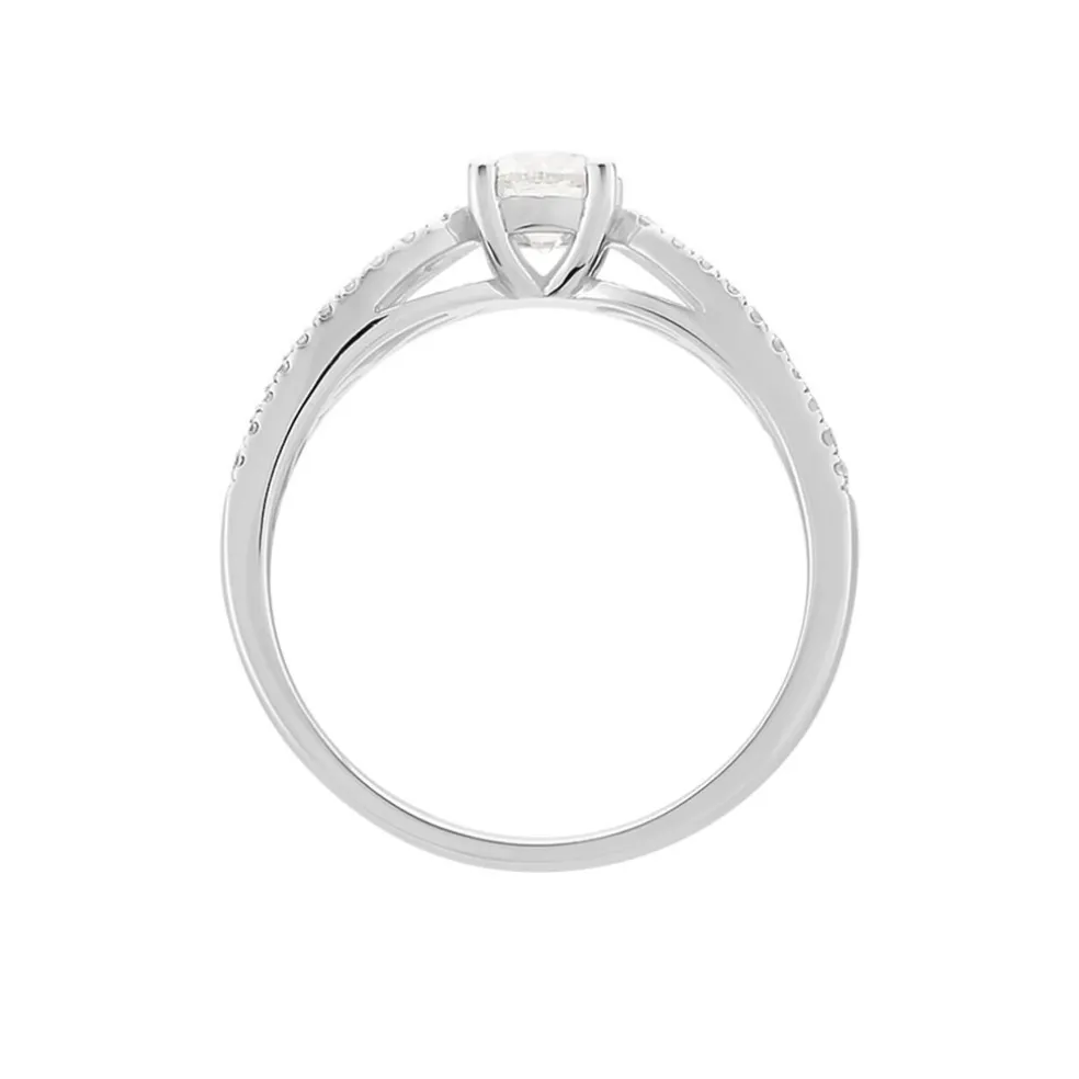 Bague Solitaire Stockholm Or Blanc Diamant
