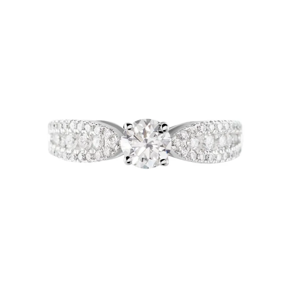 Bague Solitaire Stockholm Or Blanc Diamant Synthetique