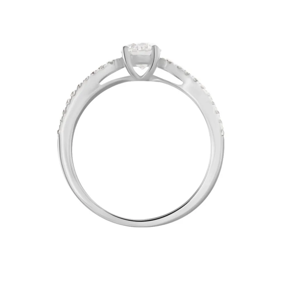 Bague Solitaire Stockholm Or Blanc Diamant Synthetique