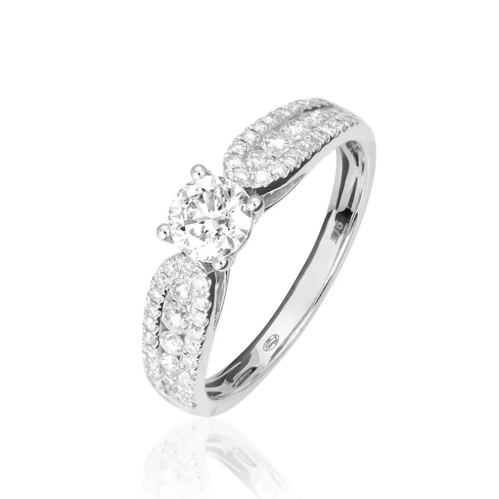 Bague Solitaire Stockholm Or Blanc Diamant