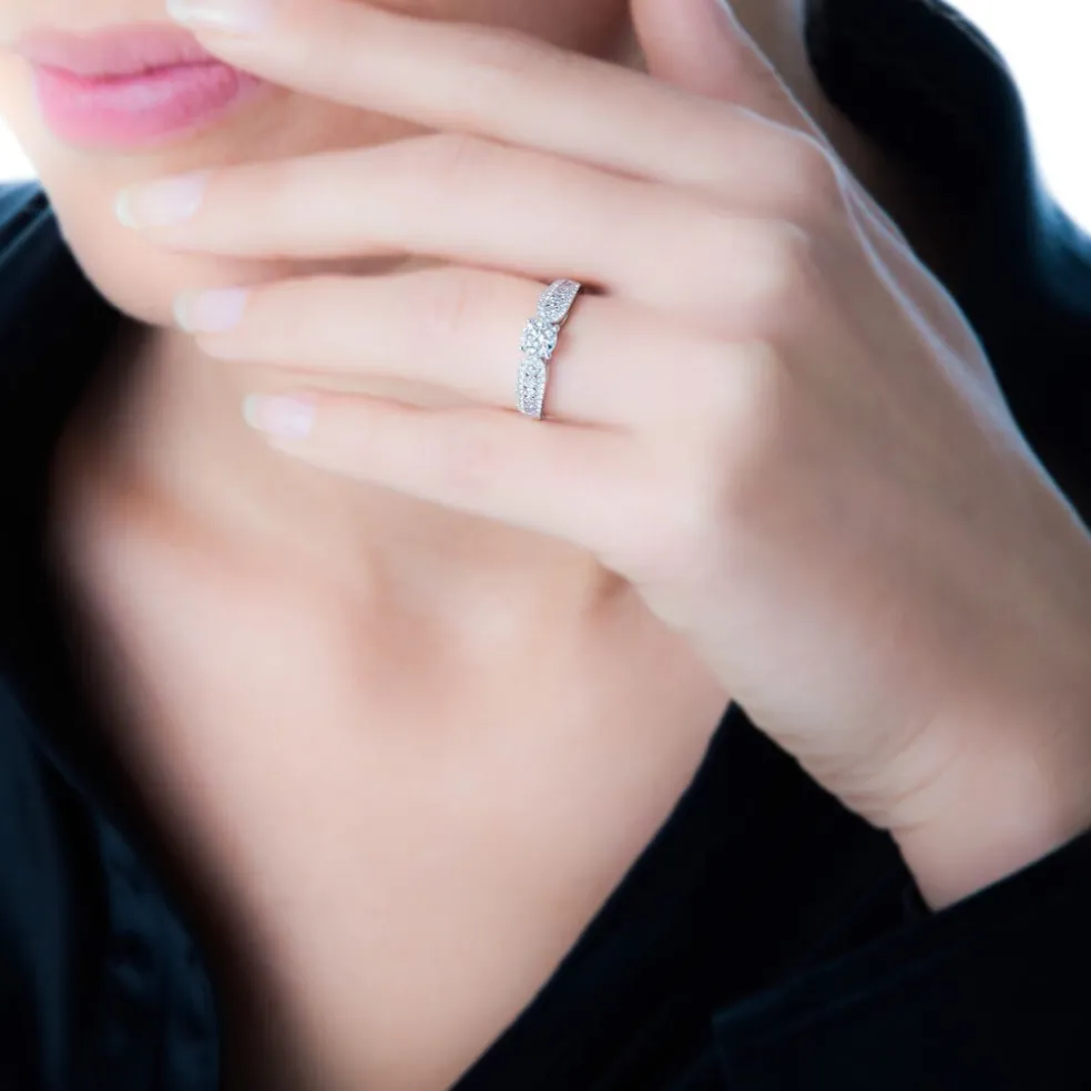 Bague Solitaire Stockholm Or Blanc Diamant