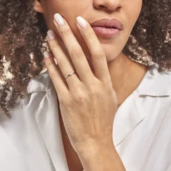 Bague Solitaire Superposition Or Blanc Diamant