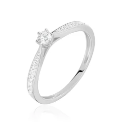 Bague Solitaire Symphonie Or Blanc Diamant