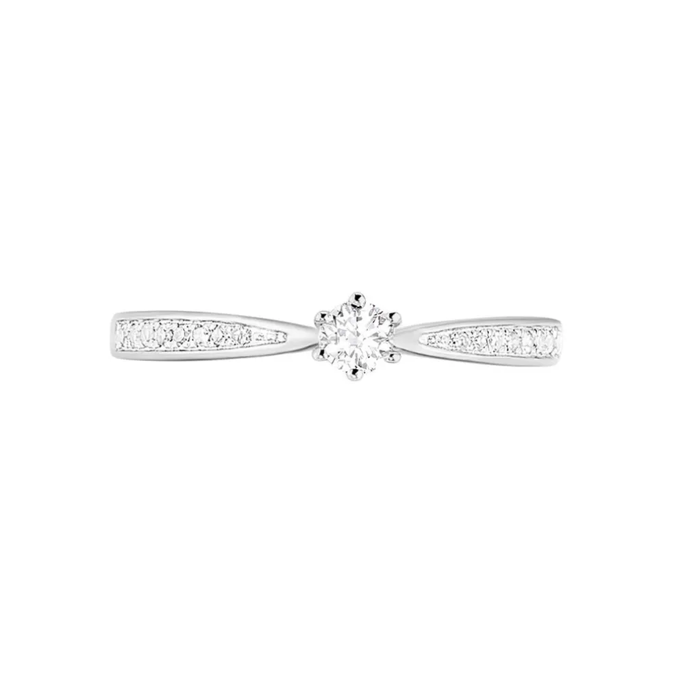 Bague Solitaire Symphonie Or Blanc Diamant