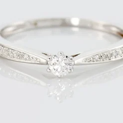 Bague Solitaire Symphonie Or Blanc Diamant