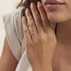 Bague Solitaire Symphonie Or Blanc Diamant