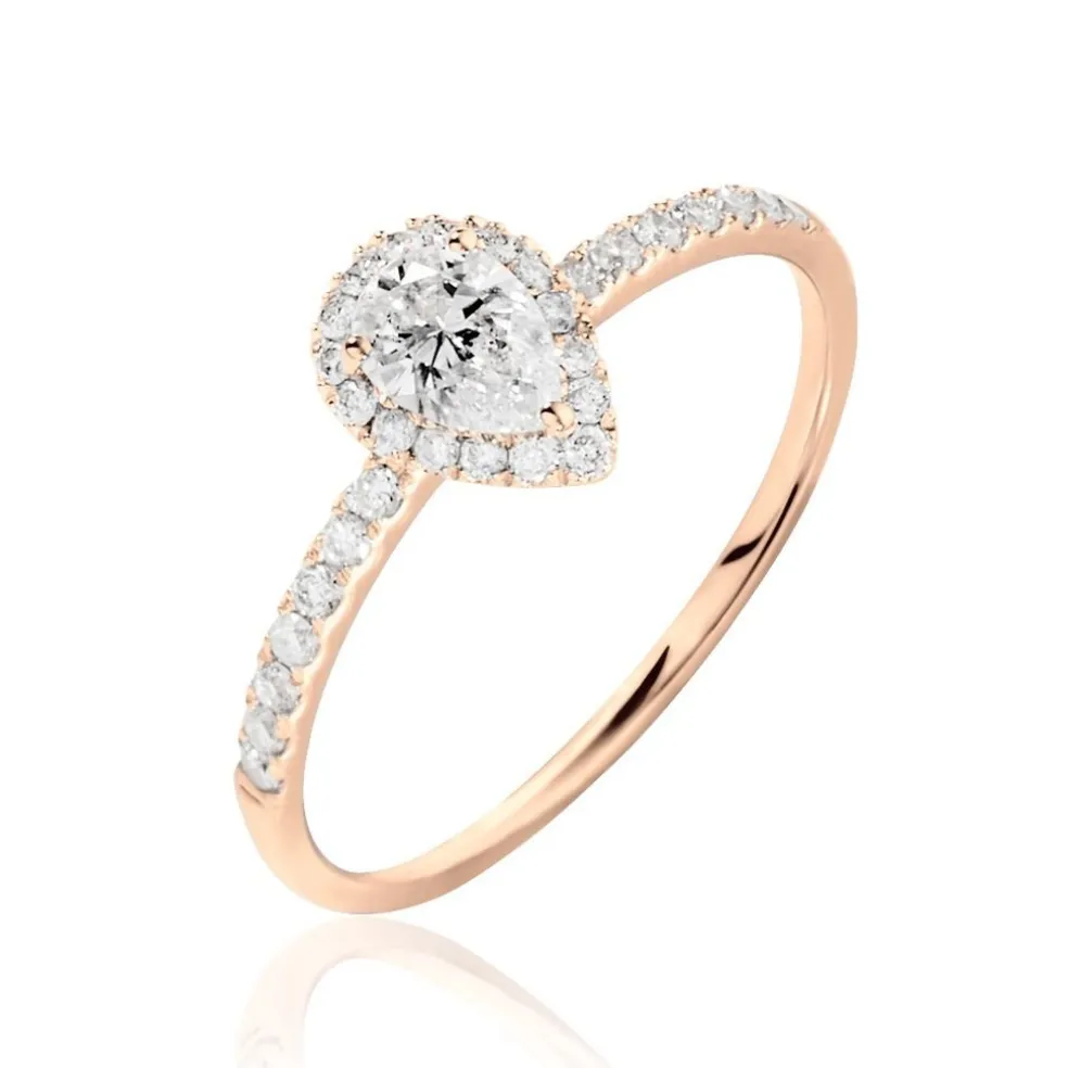 Bague Solitaire Tatiana Or Rose Diamant