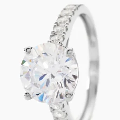 Bague Solitaire Terese Or Blanc Oxyde De Zirconium