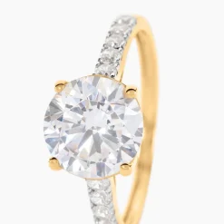 Bague Solitaire Terese Or Jaune Oxyde De Zirconium