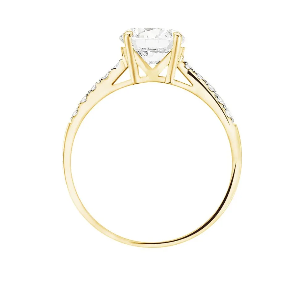 Bague Solitaire Terese Or Jaune Oxyde De Zirconium