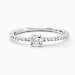Bague Solitaire Ursi Argent Blanc Oxyde De Zirconium