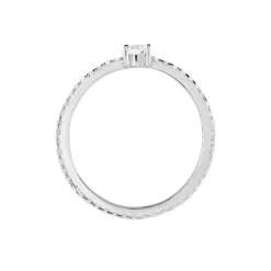 Bague Solitaire Ursi Argent Blanc Oxyde De Zirconium