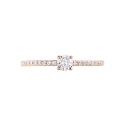 Bague Solitaire Ursi Argent Rose Oxyde De Zirconium