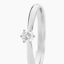 Bague Solitaire Veronika Or Blanc Diamant