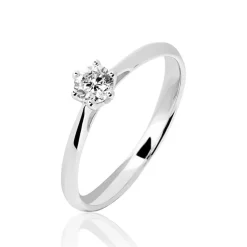Bague Solitaire Veronika Or Blanc Diamant