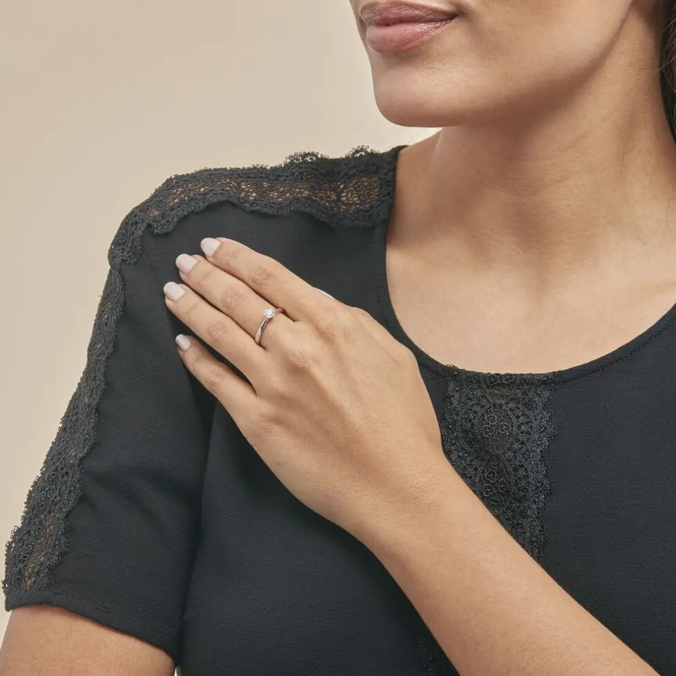 Bague Solitaire Veronika Or Blanc Diamant