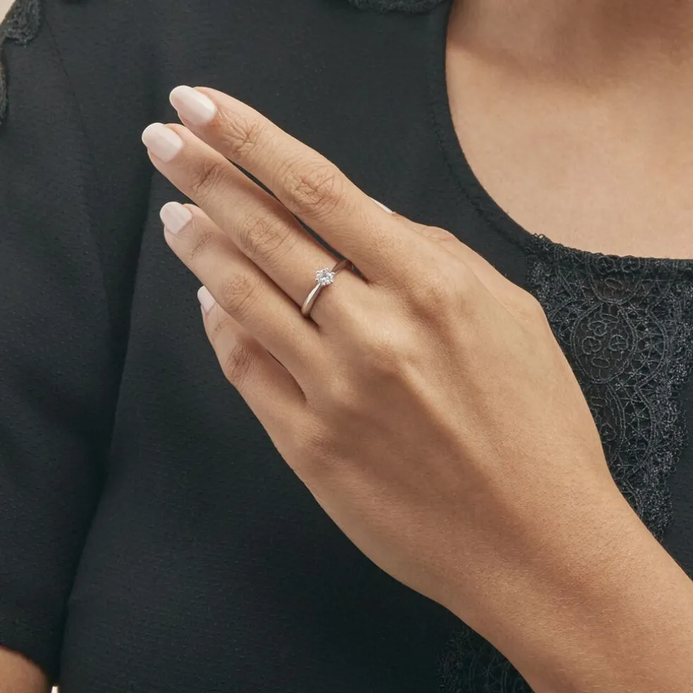 Bague Solitaire Veronika Or Blanc Diamant