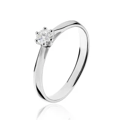Bague Solitaire Veronika Or Blanc Diamant