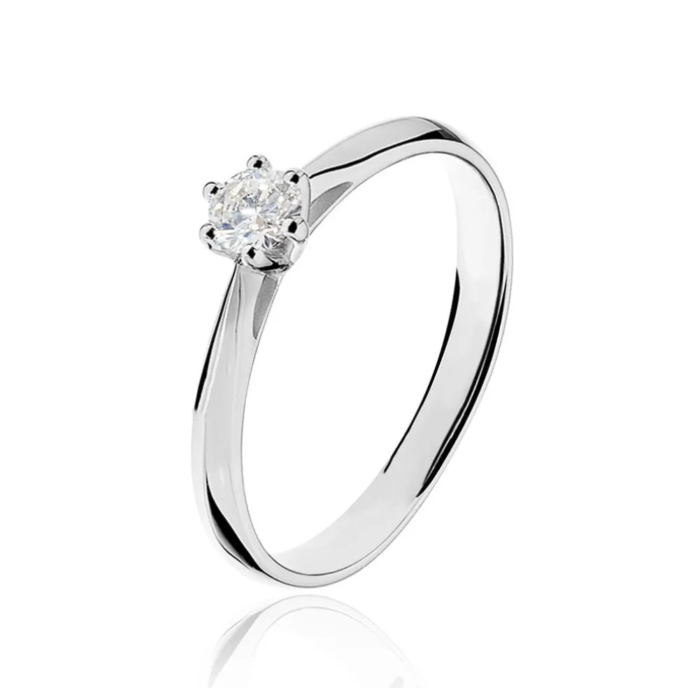 Bague Solitaire Veronika Or Blanc Diamant