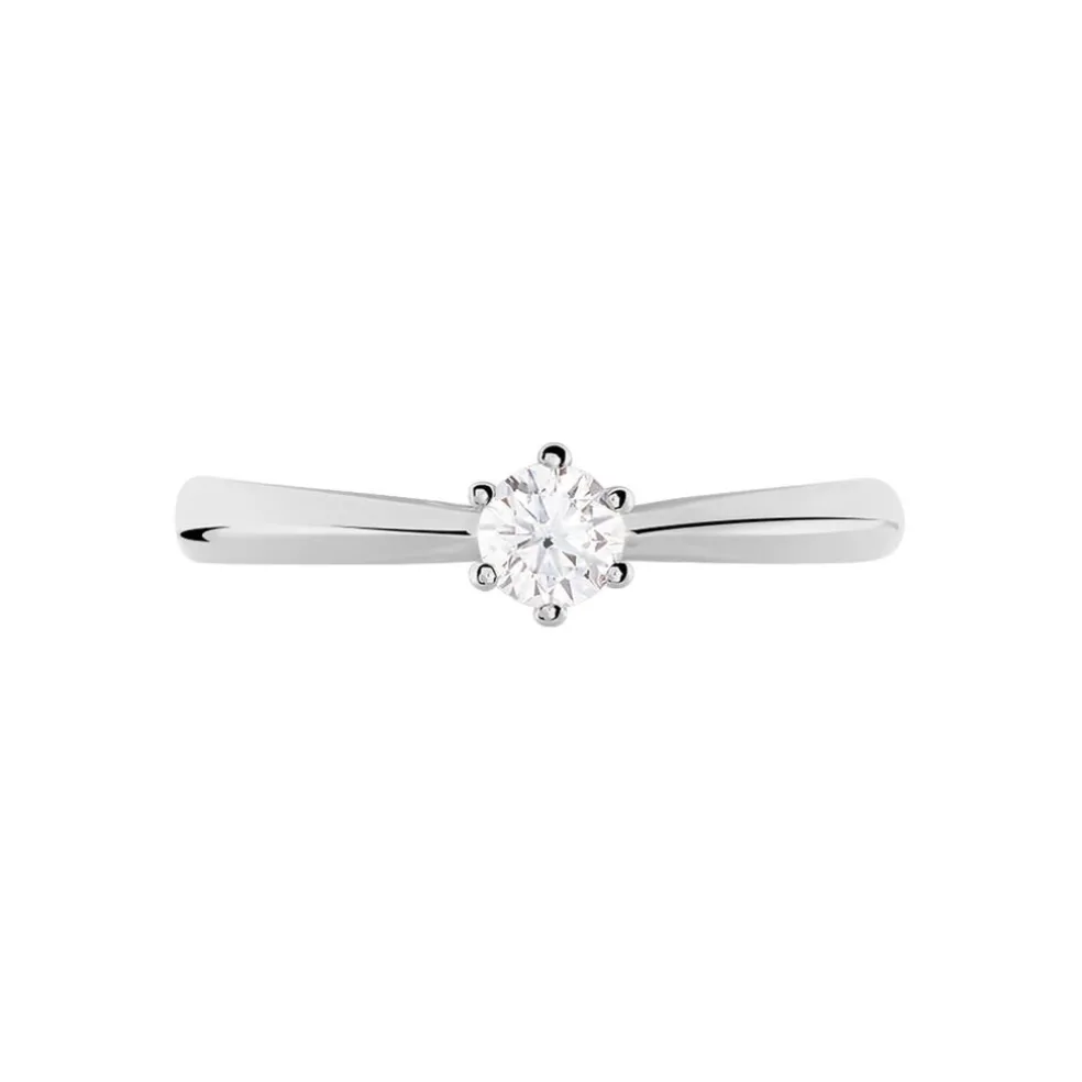 Bague Solitaire Veronika Or Blanc Diamant