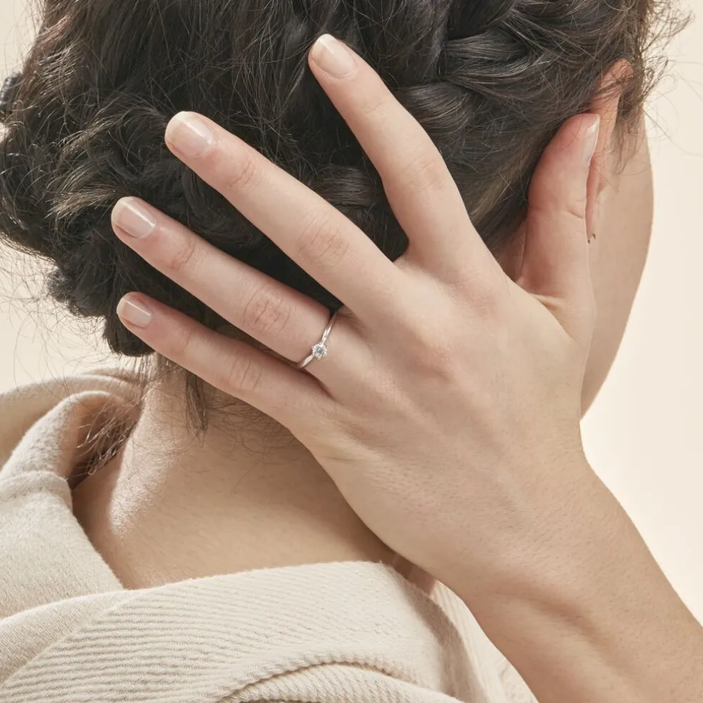 Bague Solitaire Veronika Or Blanc Diamant