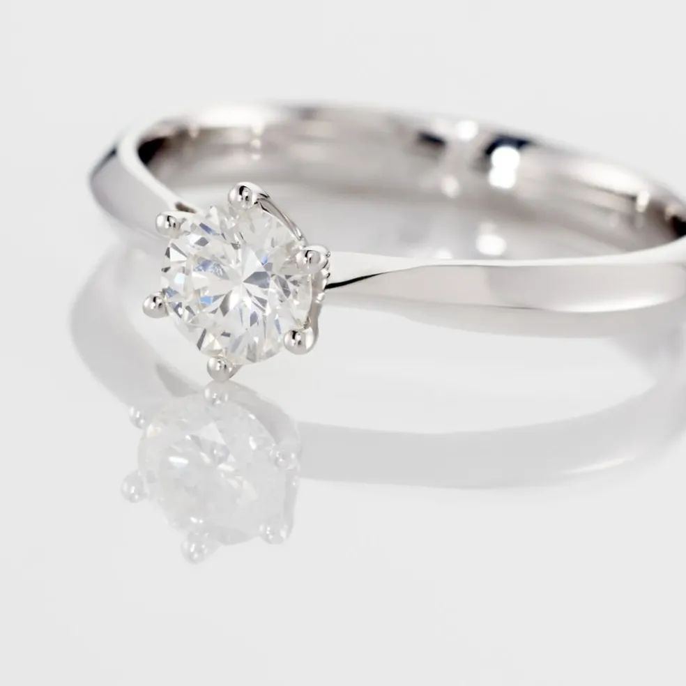 Bague Solitaire Veronika Or Blanc Diamant