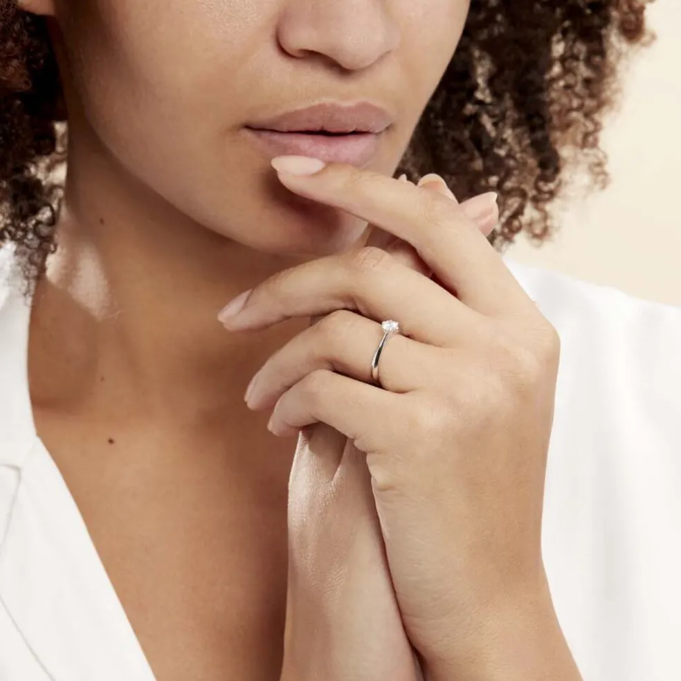 Bague Solitaire Veronika Or Blanc Diamant