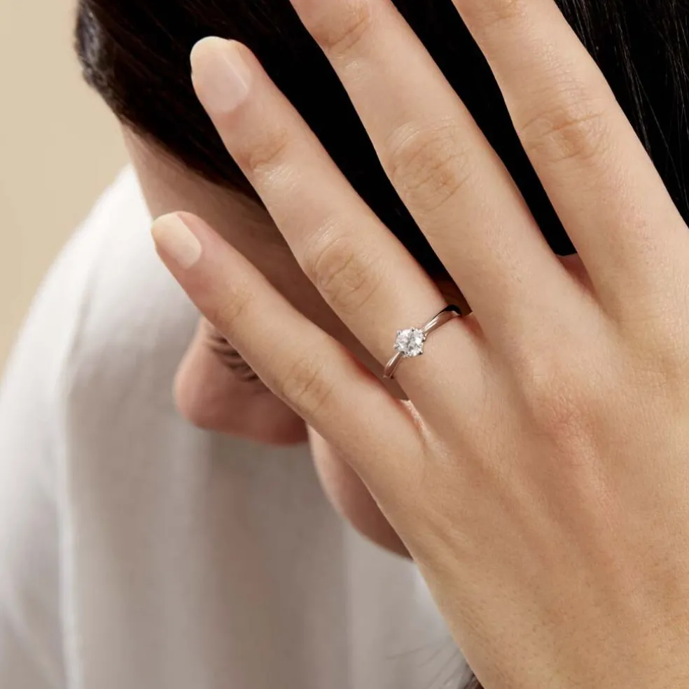 Bague Solitaire Veronika Or Blanc Diamant