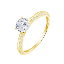 Bague Solitaire Veronique-marie Or Jaune Oxyde De Zirconium