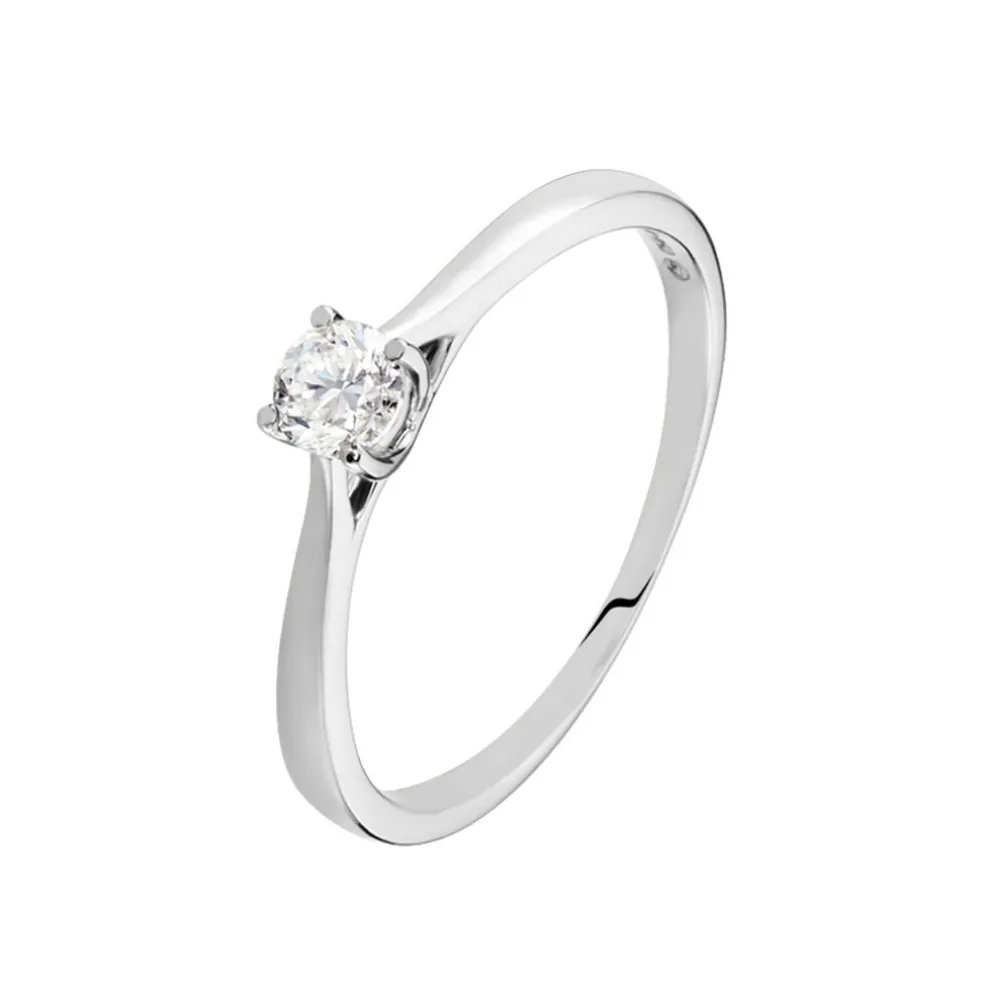 Bague Solitaire Victoria Platine Blanc Diamant
