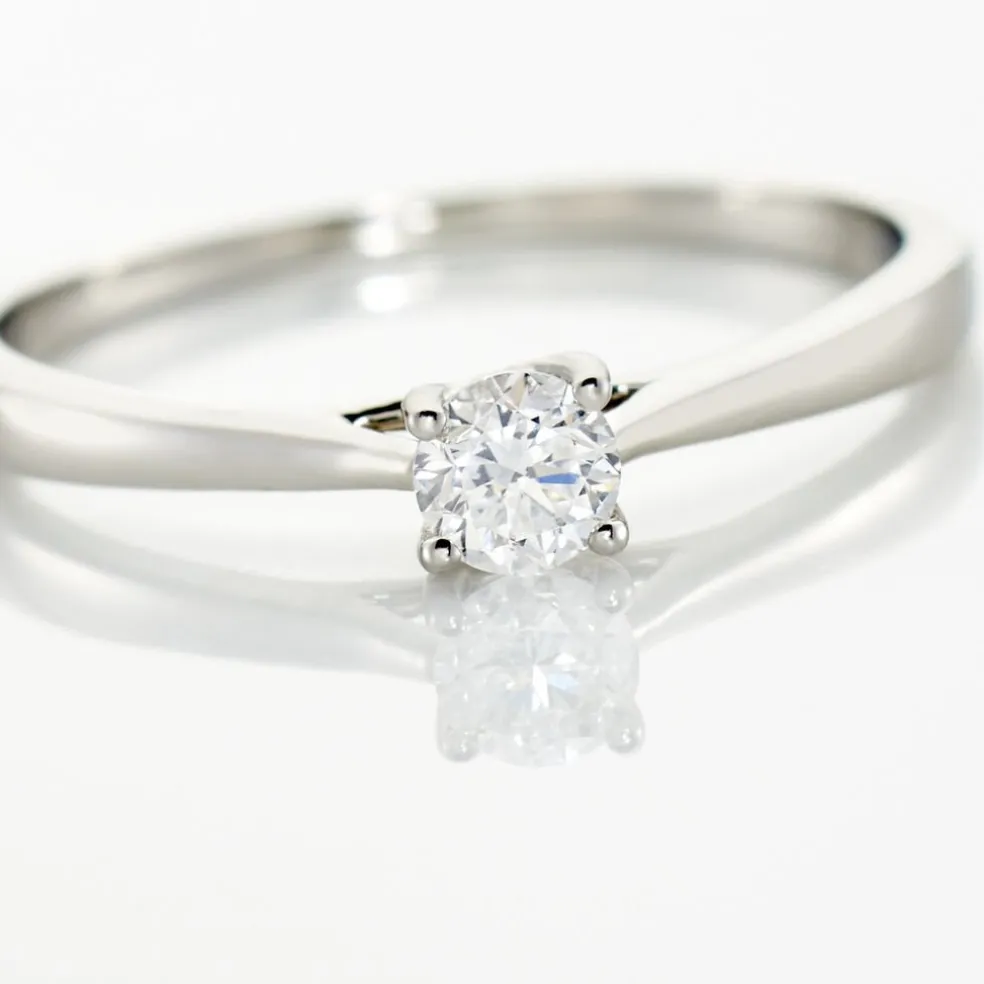 Bague Solitaire Victoria Platine Blanc Diamant