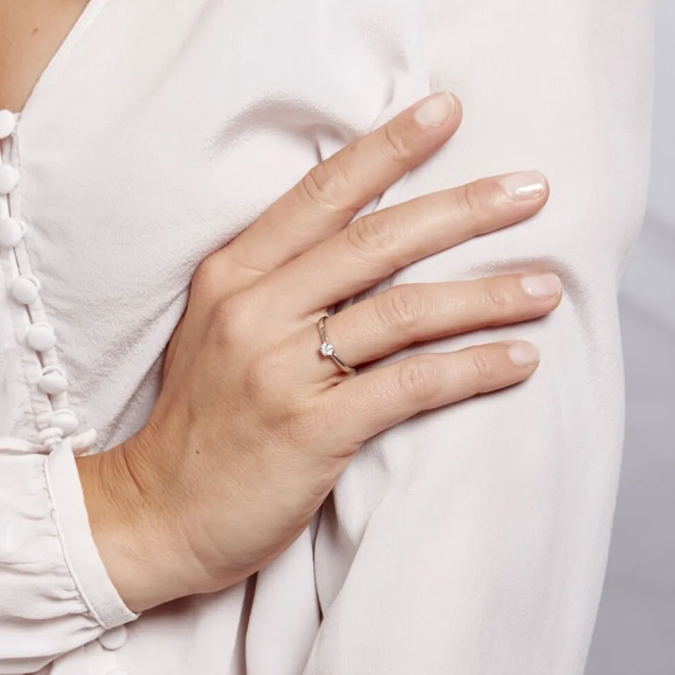 Bague Solitaire Victoria Platine Blanc Diamant