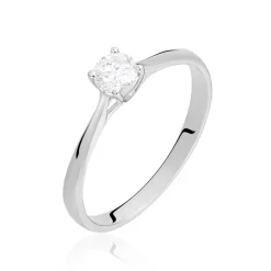 Bague Solitaire Victoria Or Blanc Diamant