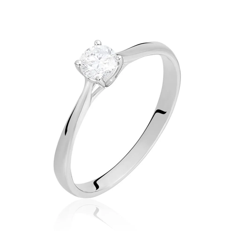 Bague Solitaire Victoria Or Blanc Diamant