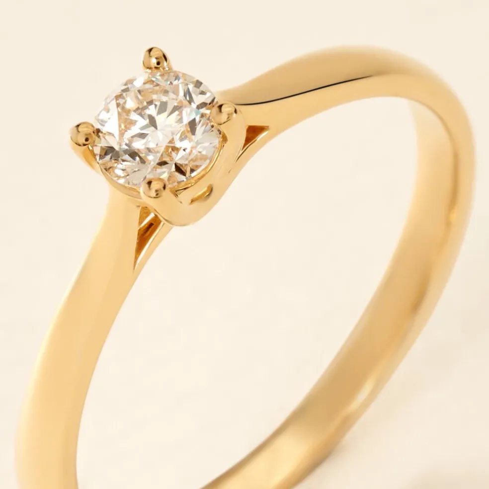 Bague Solitaire Victoria Or Jaune Diamant