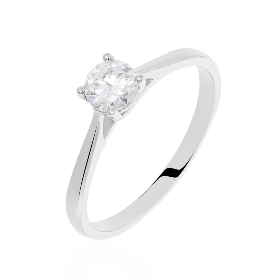 Bague Solitaire Victoria Or Blanc Diamant