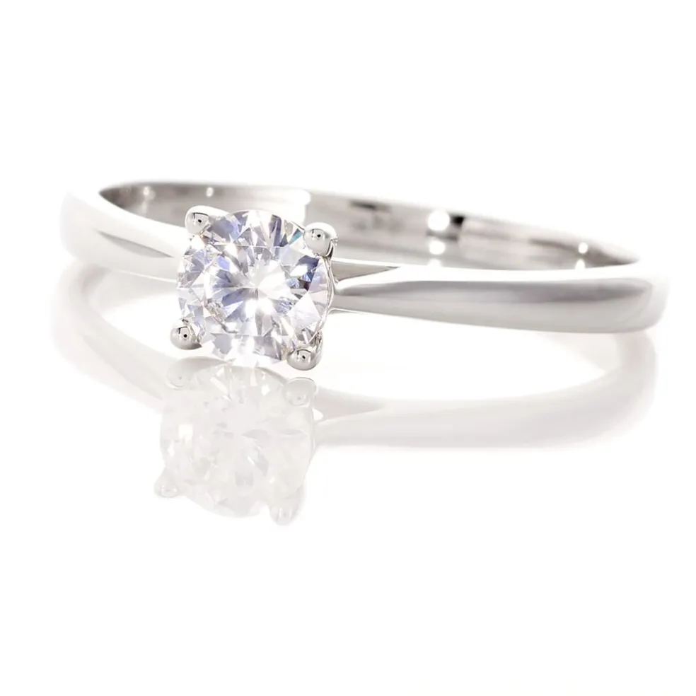 Bague Solitaire Victoria Or Blanc Diamant