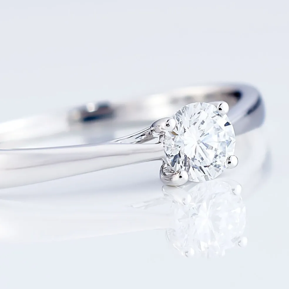 Bague Solitaire Victoria Platine Blanc Diamant