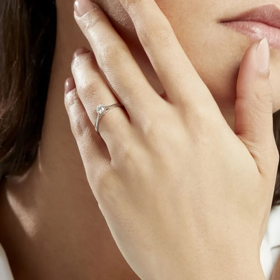 Bague Solitaire Victoria Platine Blanc Diamant