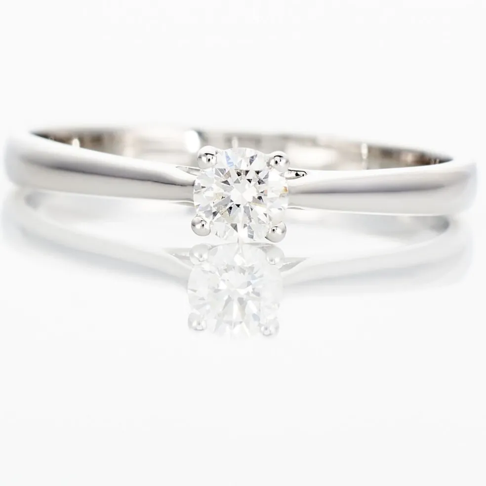 Bague Solitaire Victoria Or Blanc Diamant