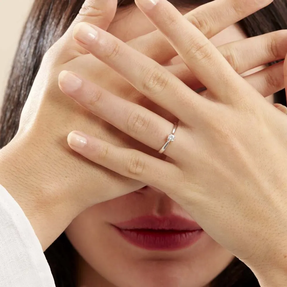 Bague Solitaire Victoria Or Blanc Diamant