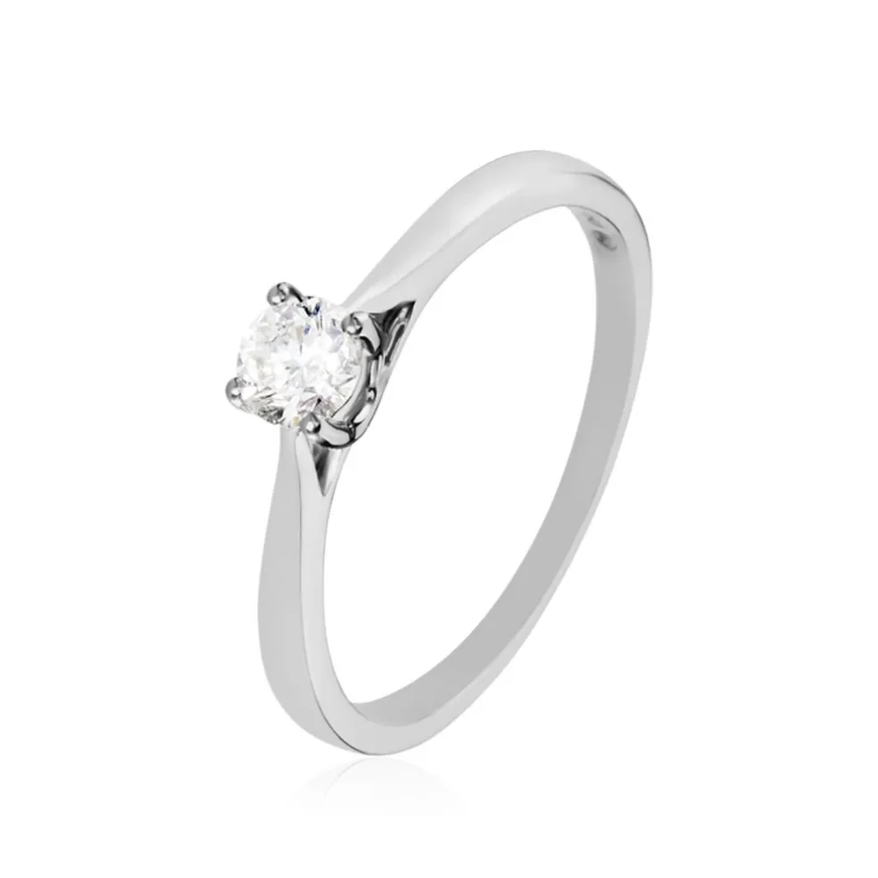 Bague Solitaire Victoria Platine Blanc Diamant
