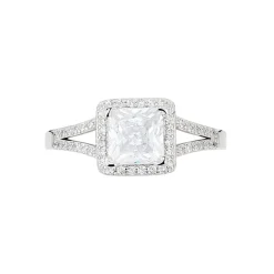 Bague Solitaire Wilona Argent Blanc Oxyde De Zirconium