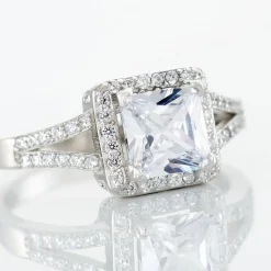 Bague Solitaire Wilona Argent Blanc Oxyde De Zirconium