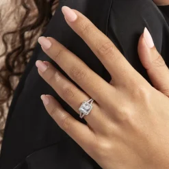 Bague Solitaire Wilona Argent Blanc Oxyde De Zirconium