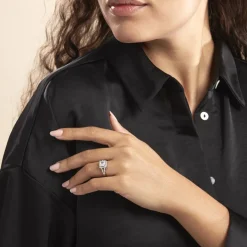 Bague Solitaire Wilona Argent Blanc Oxyde De Zirconium